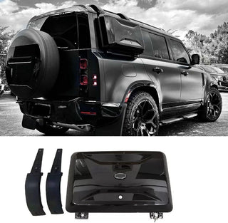 Glossy Black Exterior Toolbox Side Mounted Gear Storage Box Carrier with Lock fits for Land Rover Defender 90 110 130 2020-2023