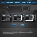 LED Reflective Bowl Headlights For [ 2007-2013 GMC Sierra 1500 2500HD 3500HD ] W/Dynamic DRL, Sequential Turn Signal,