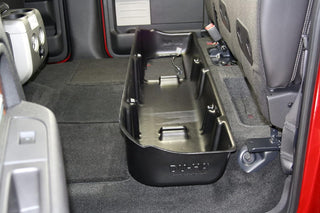 Under Seat Storage Fits 11-14 Ford F-150 SuperCrew with Subwoofer, Gray, Part #20101