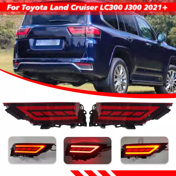 2x LED Rear Bumper Reflector Fog Light For Toyota Land Cruiser LC300