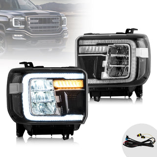 LED Headlights For 2014-2018 GMC Sierra 1500 & 2500HD & 3500HD