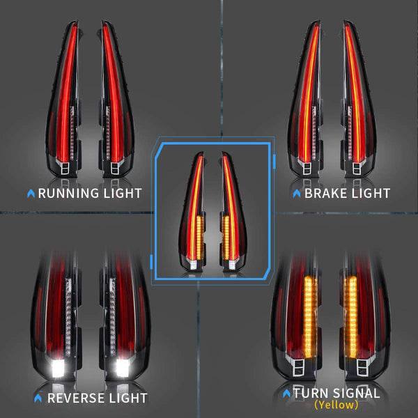 Tail Lights for Tahoe Suburban/Yukon Denali 2007-2014 (Cadillac Style)